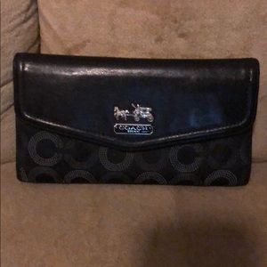 Coach Wallet in Black Sateen